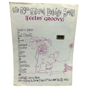 Vintage Sheet Music The 59th Street Bridge Song Feelin Groovy by Paul Simon 1966